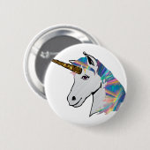 holografisch unicorn ronde button 5,7 cm (Voorkant /achterkant)
