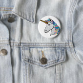 holografisch unicorn ronde button 5,7 cm (In situ)
