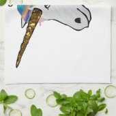 holografisch unicorn theedoek (Gevouwen)