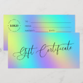 Holografisch Unicorn Zakelijk Cadeaucertificaat (Voorkant / Achterkant)