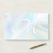 Holografisch verloop folie aangepast monogram init post-it® notes (Op bureau)