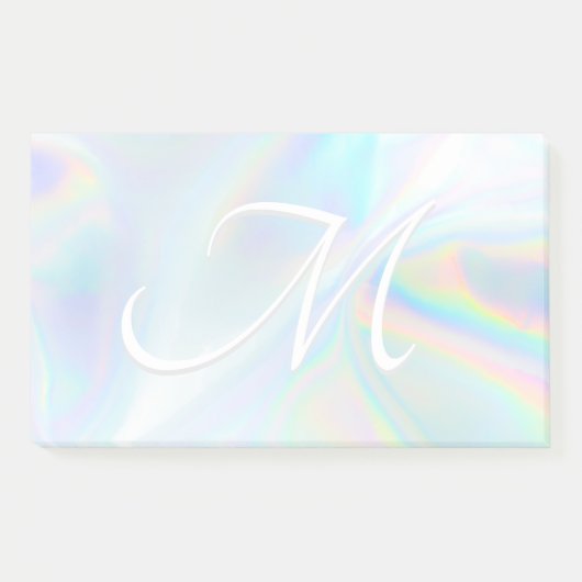 Holografisch verloop folie aangepast monogram init post-it® notes (Voorkant)