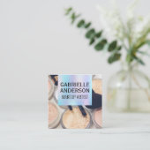 Holografisch verloop | Makeup Palette en Penselen Vierkante Visitekaartje (Staand voorkant)