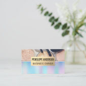 Holografisch verloop | Makeup Palette en Penselen Visitekaartje (Staand voorkant)