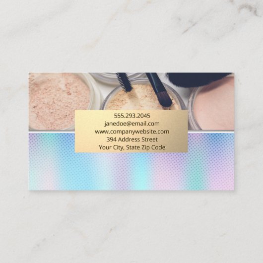 Holografisch verloop | Makeup Palette en Penselen Visitekaartje (Achterkant)