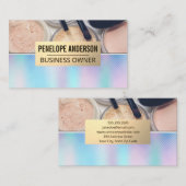 Holografisch verloop | Makeup Palette en Penselen Visitekaartje (Voorkant / Achterkant)