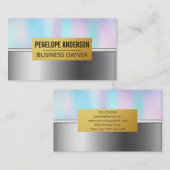 holografisch verloop | Metallic Visitekaartje (Voorkant / Achterkant)