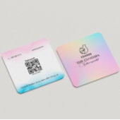 Holografisch verloop QR Code Kleding Store Logo Vierkante Visitekaartje