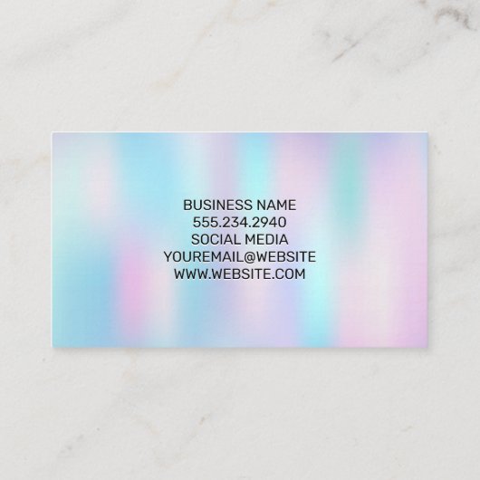 Holografisch verloop visitekaartje (Achterkant)