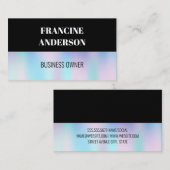 holografisch verloop | Zwart kleurenblok Visitekaartje (Voorkant / Achterkant)