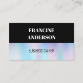 holografisch verloop | Zwart kleurenblok Visitekaartje (Voorkant)
