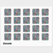 holografisch vierkante sticker (Vel)