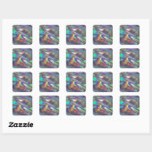 holografisch vierkante sticker (Vel)