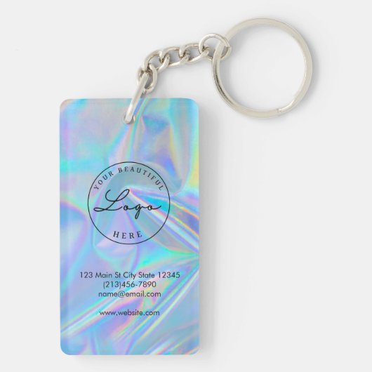 Holografisch Visitekaartje QR-code Uw Logo Sleutelhanger (achterkant)