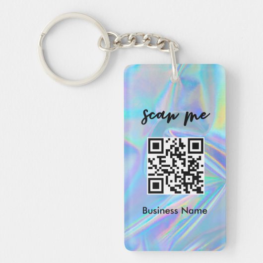 Holografisch Visitekaartje QR-code Uw Logo Sleutelhanger (Voorkant)