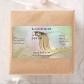 Holografisch vloeibaar gouelegant haarserumlabel etiket (Insitu)