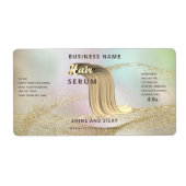 Holografisch vloeibaar gouelegant haarserumlabel etiket (Voorkant)