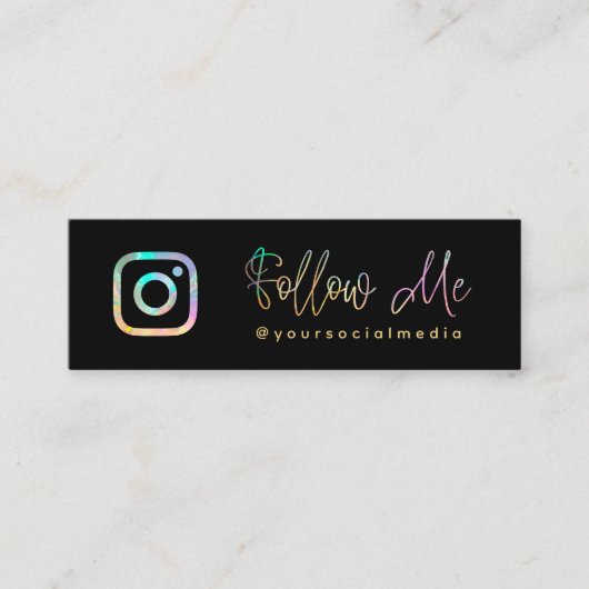 Holografisch Volg Social Media QR Code Mini Visitekaartje (Voorkant)