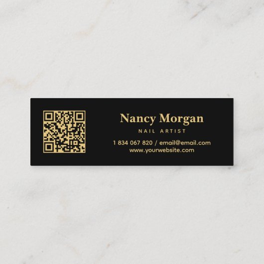 Holografisch Volg Social Media QR Code Mini Visitekaartje (Achterkant)