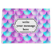 Holografisch vormig patroon blauw paars groot cadeauzakje (Voorkant)