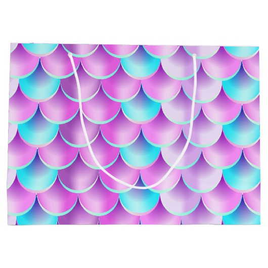 Holografisch vormig patroon blauw paars groot cadeauzakje (Achterkant)