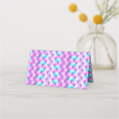 Holografisch vormig patroon blauw paars plaatskaartje (Achterkant)