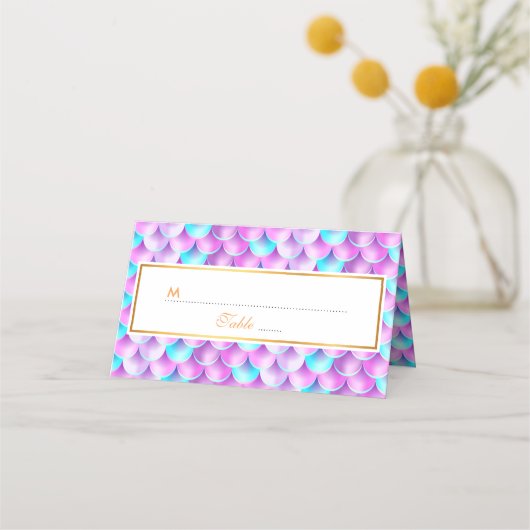 Holografisch vormig patroon blauw paars plaatskaartje (Voorkant)