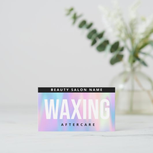 Holografisch wasnazorgkaart, haarverwijdering  visitekaartje (Staand voorkant)