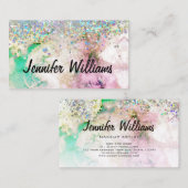 Holografisch Waterverf elegante marmer Visitekaartje (Voorkant / Achterkant)