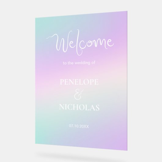 Holografisch welkom acryl bord (Hoek)