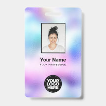 Holografisch werknemer Foto, streepjescode, Logo, 