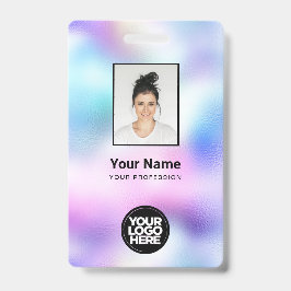 Holografisch werknemer Foto, streepjescode, Logo,  Badge