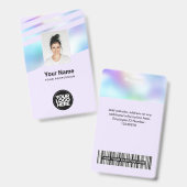 Holografisch werknemer Foto, streepjescode, Logo,  Badge (Voor- en achterkant)