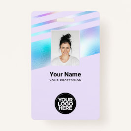 Holografisch werknemer Foto, streepjescode, Logo,  Badge