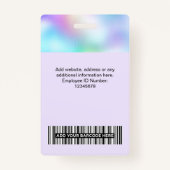 Holografisch werknemer Foto, streepjescode, Logo, Badge (Achterkant)