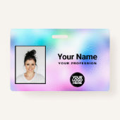 Holografisch werknemer Foto, streepjescode, Logo,  Badge (Voorkant)