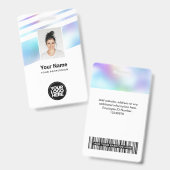 Holografisch werknemer Foto, streepjescode, Logo,  Badge (Voor- en achterkant)