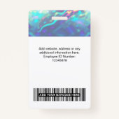 Holografisch werknemer Foto, streepjescode, Logo,  Badge (Achterkant)