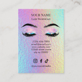 Holografisch wimperclientenregistratieformulier visitekaartje