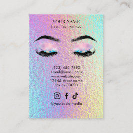 Holografisch wimperclientenregistratieformulier visitekaartje