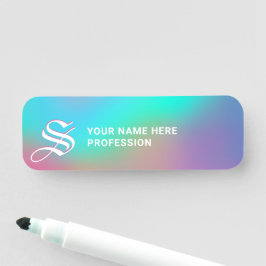 holografisch wonderland | Monogram droog wissen Naamplaatje