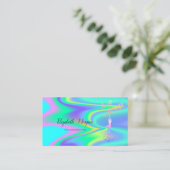 Holografisch Yoga-instructeur, Tree Women Silhouet Visitekaartje (Staand voorkant)