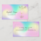 Holografisch Yoga-instructeur, Tree Women Silhouet Visitekaartje (Voorkant / Achterkant)