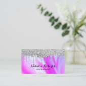 Holografisch zilver druppelt op Schoonheid Zout Ro Visitekaartje (Staand voorkant)