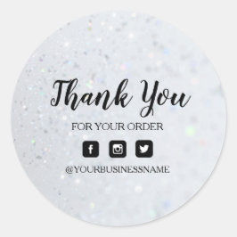 Holografisch zilver | Elegantie en harmonie Ronde Sticker