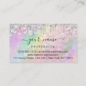 Holografisch zilver Glitter maakt artiest Visitekaartje (Achterkant)