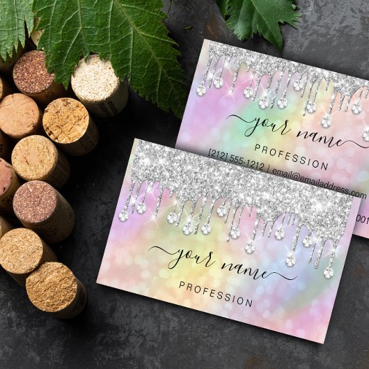 Holografisch zilver Glitter maakt artiest Visitekaartje