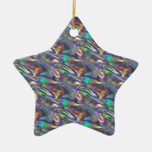 holografisch zilver keramisch ornament
