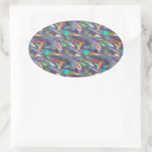 holografisch zilver ovale sticker (Tas)