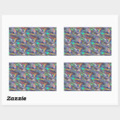 holografisch zilver rechthoekige sticker (Vel)